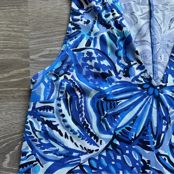 🩵 LILLY PULITZER Emile Dress in Zanzibar Blue Print Sleeveless Size S - Picture 5 of 6